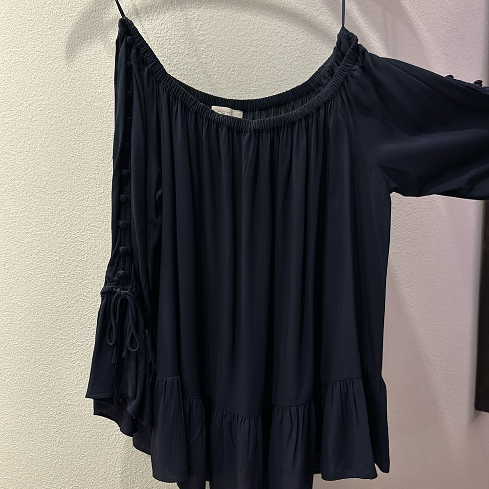 Loft off the shoulder navy blouse